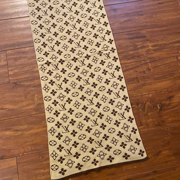 VTG Louis Vuitton Monogram Wool Scarf - Picture 7 of 9